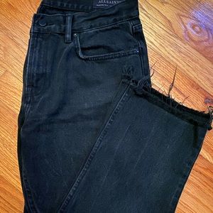 All Saints boyfriend black denim jeans, Size 30